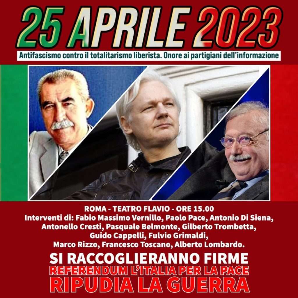 Un 25 aprile con Democrazia sovrana popolare al teatro Flavio a Roma